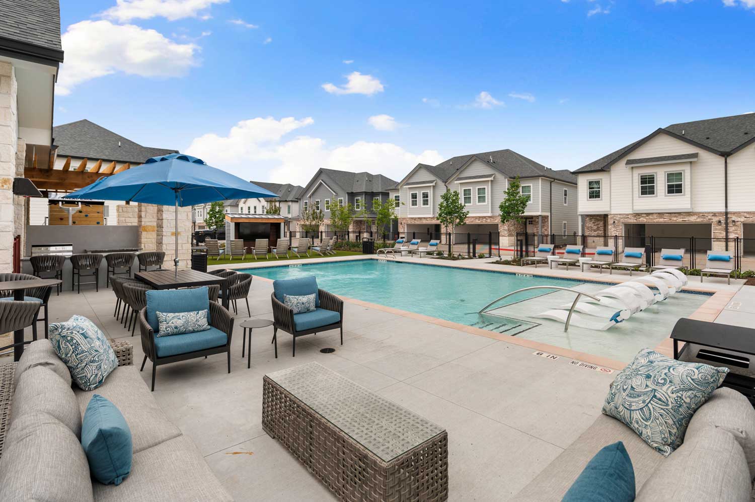 Villas at Birnham Woods; Two, Three and Four Bedroom Townhomes in Spring, TX near Houston, Tomball, Conroe, and The Woodlands; Pet-friendly luxury apartment community.